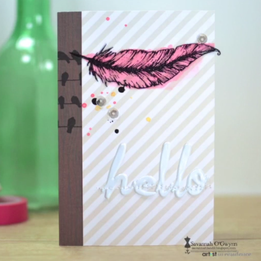 Acetate Stamping Accents to Make a Hello Greeting Card